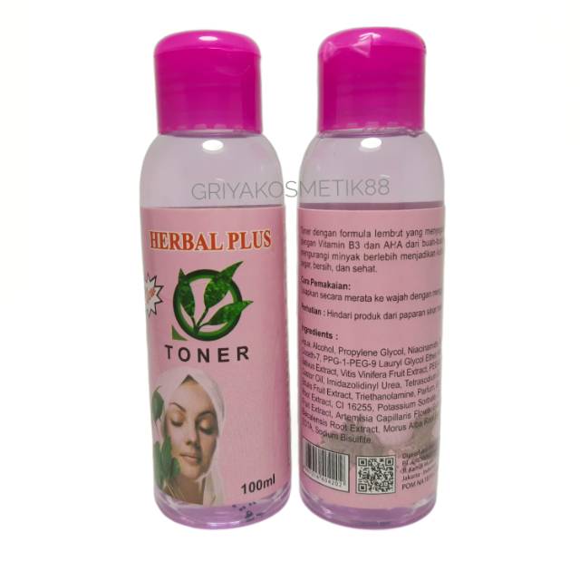 TONER HERBAL PLUS BPOM 100ML