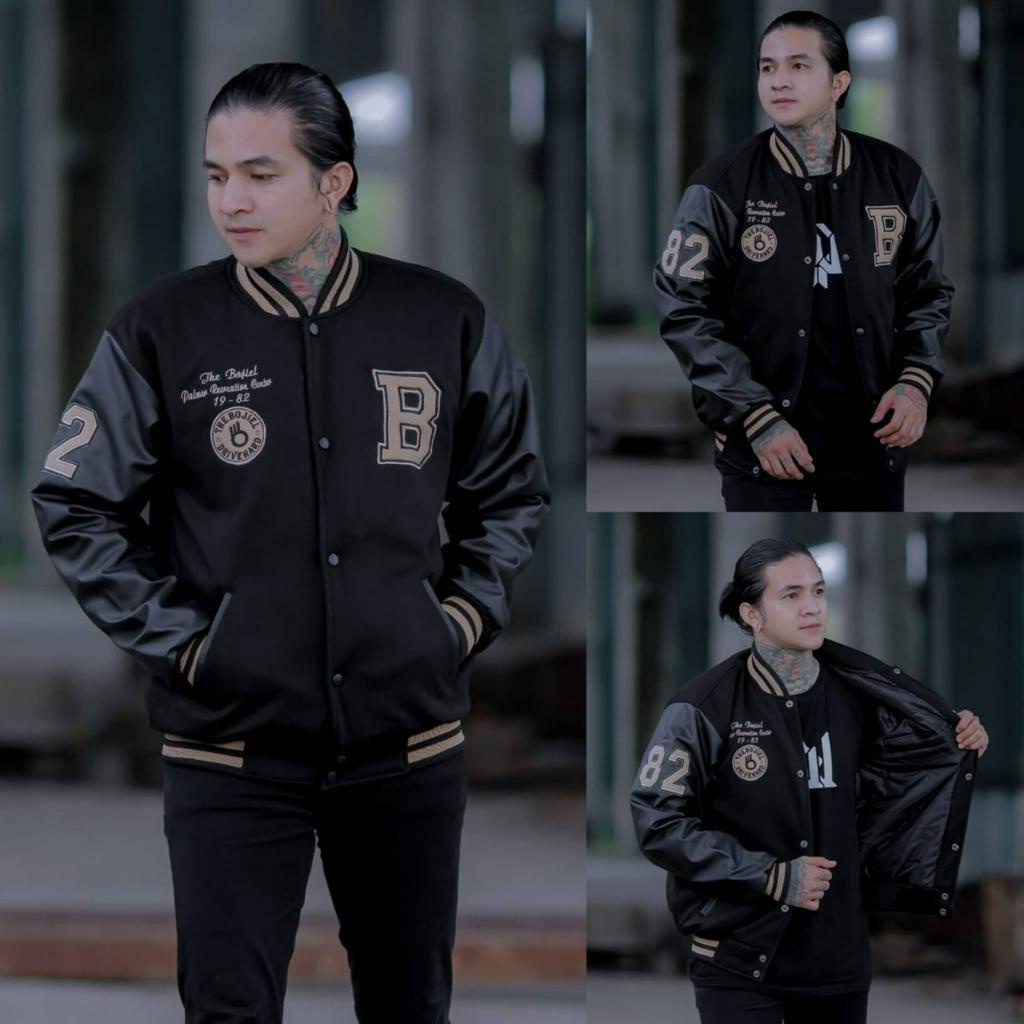 (COD) Varsity Jacket Baseball Vintage Pria Wanita - Jaket Varisty Jaket Besball Bisbol Cowok Cewek O