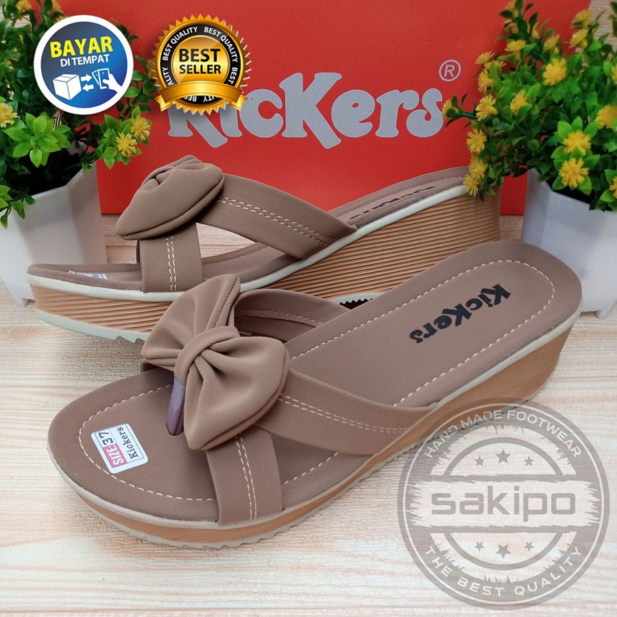 PROMO 3.3 FASHION SALE !! SANDAL WANITA DEWASA JEPIT PITA SALEM RINGAN NYAMAN DIPAKAI / SANDAL WEDGES JAPIT PITA SALEM / SAKIPO