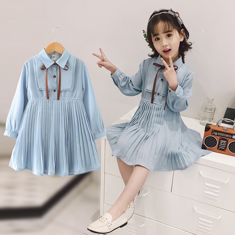 Dress Plisket Anak Perempuan/Dress Anak Import/Gamis Anak