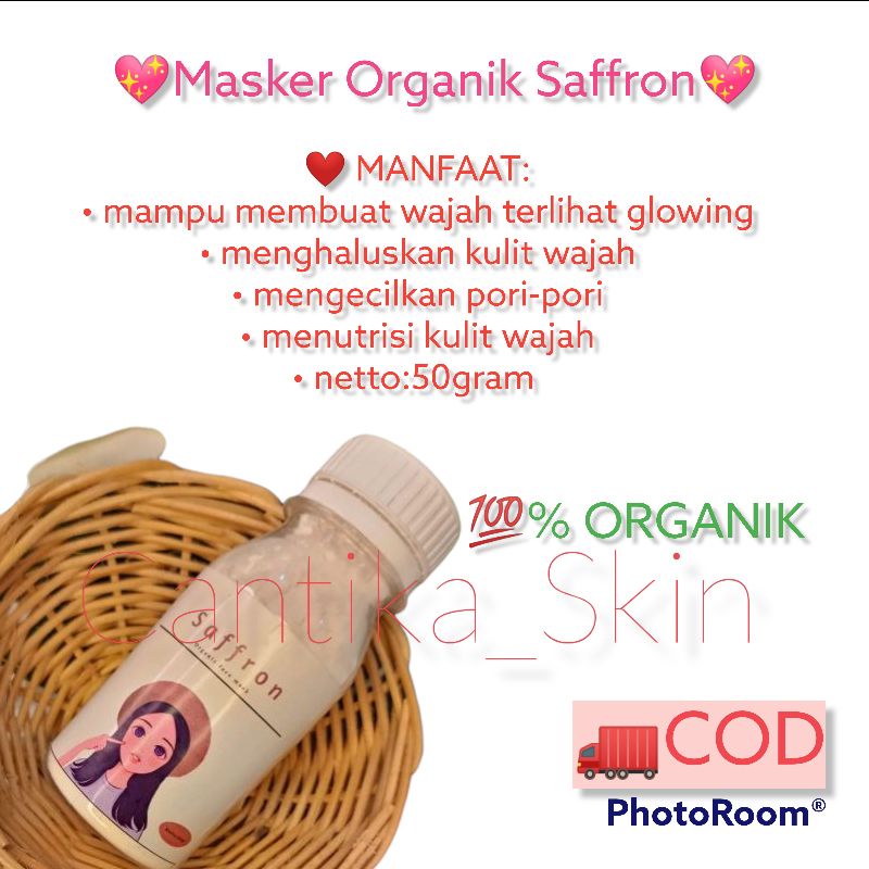 Masker wajah Organik saffron # masker wajah saffron (50gr)