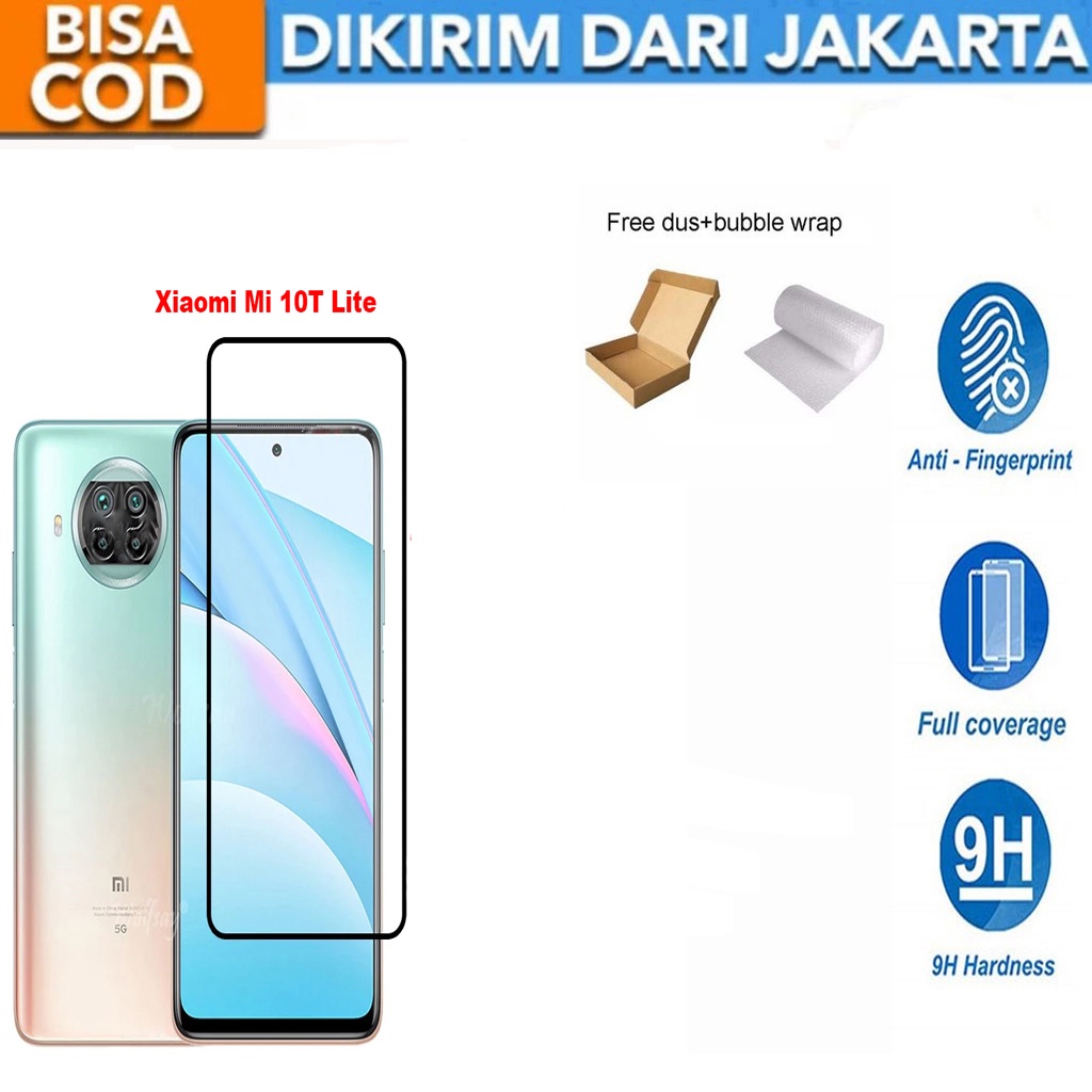 Tempered Glass Xiaomi Mi 10T Lite Full Cover / Full Screen Protector Anti Gores