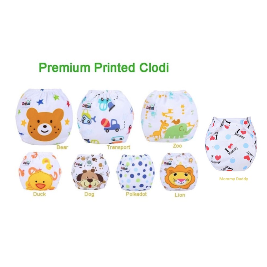 PRINTED Clodi Diaper Popok Kain Berkancing | Popok Bayi Anti Bocor