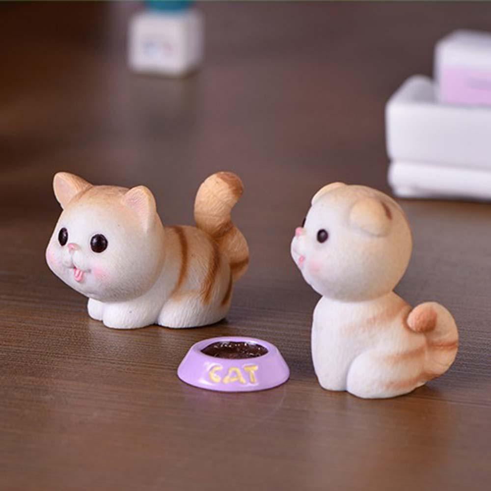 [Elegan] Miniatur Lucu Nakal Mikro Lanskap DIY Resin Craft Kitten Ornamen