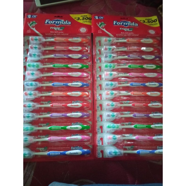Sikat gigi formula triple action renceng | 12pcs sikat gigi bulu halus