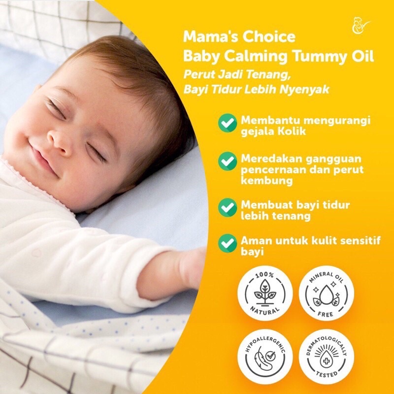 Mama's Choice Calming Tummy Oil 55ml Minyak Anti Kolik Bayi Penghangat Perut Bayi