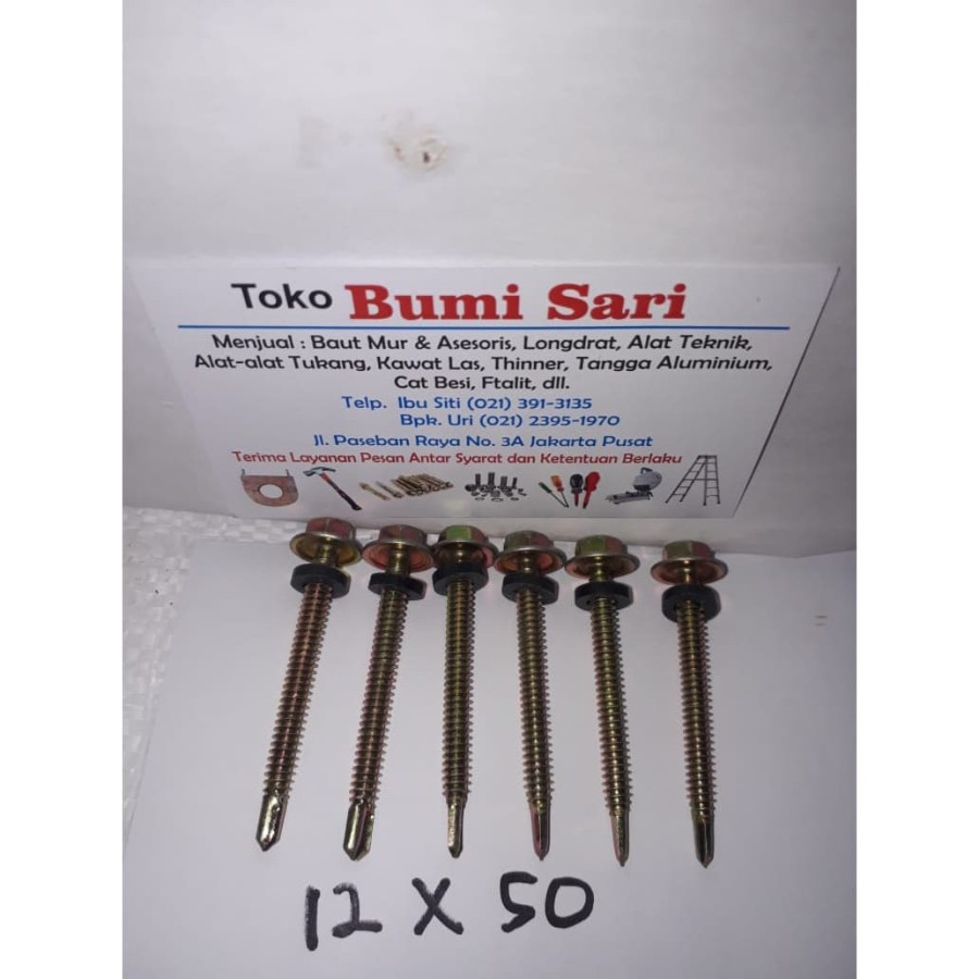 BAUT ATAP 12 x 50 / ROFING KUNING 5 cm