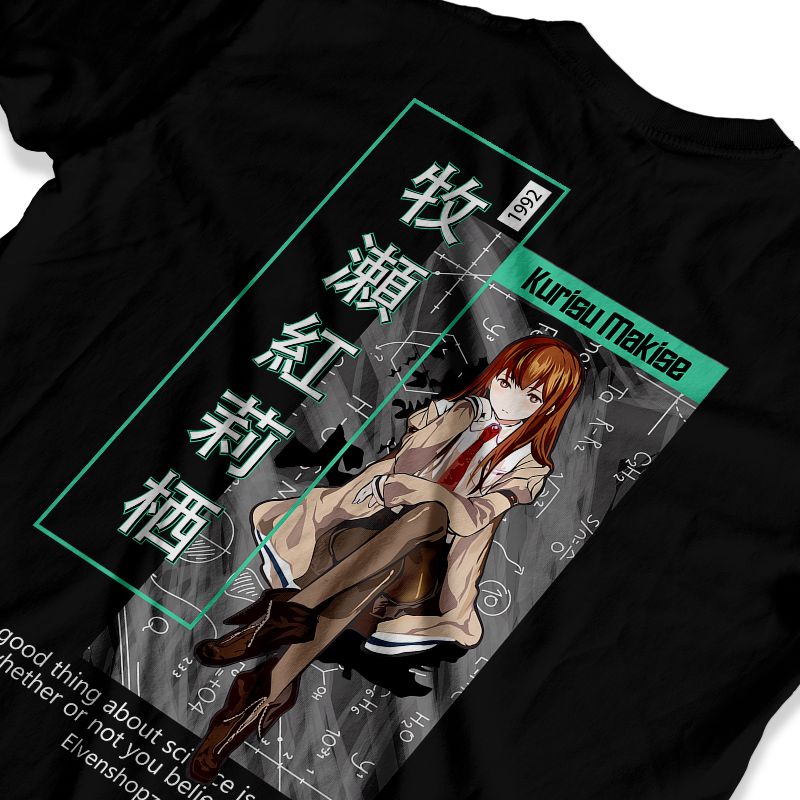 Heavyweight Makise Kurisu Tshirt 230 GSM - Kaos Makise Kurisu Steins Gate Cotton 20s