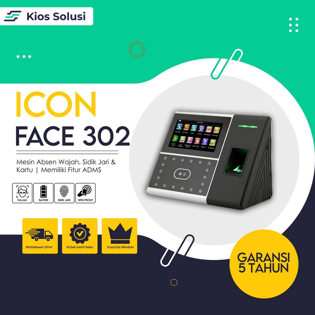 Mesin Absensi dan Akses Kontrol Sidik Jari | Mesin Absen Wajah | Magic Fiface | Fingerprint | Include Battery