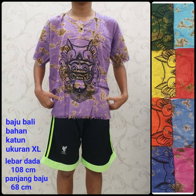 Tokoabelgrosir baju bali barong katun ukuran XL dasar warna