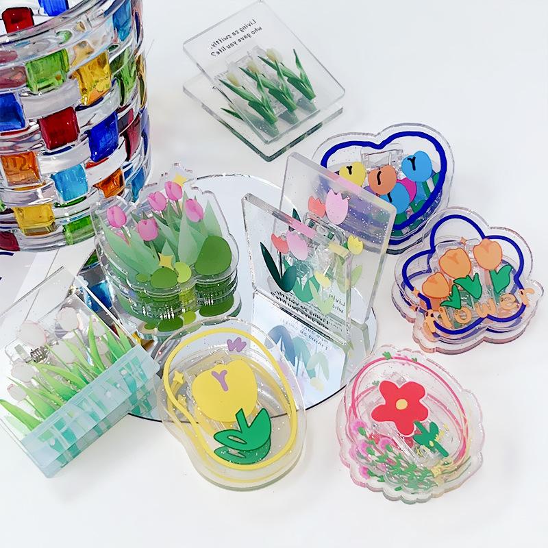 

[HARU] Acrylic Flowery Paper Clipper Klip Penjepit Kertas Aesthetic Korean Style Bahan Aklirik