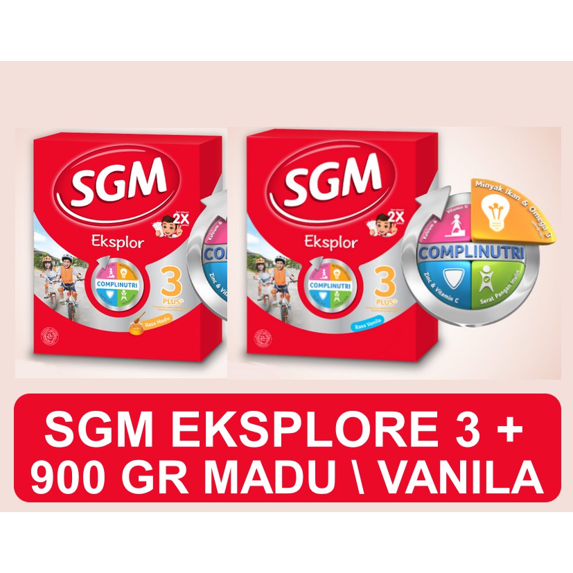 

✔️ SUSU SGM EKSPLORE 3+ 900 GRAM [ SUSU ANAK 3 - 5 TAHUN RASA VANILA ATAU MADU ]