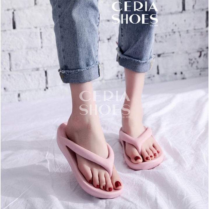 MlNlSO Sandal Jepit Wanita Korean Slipper Super Elastic Soft Summer Sandals Non-Slip Sol Rubber Import LNT