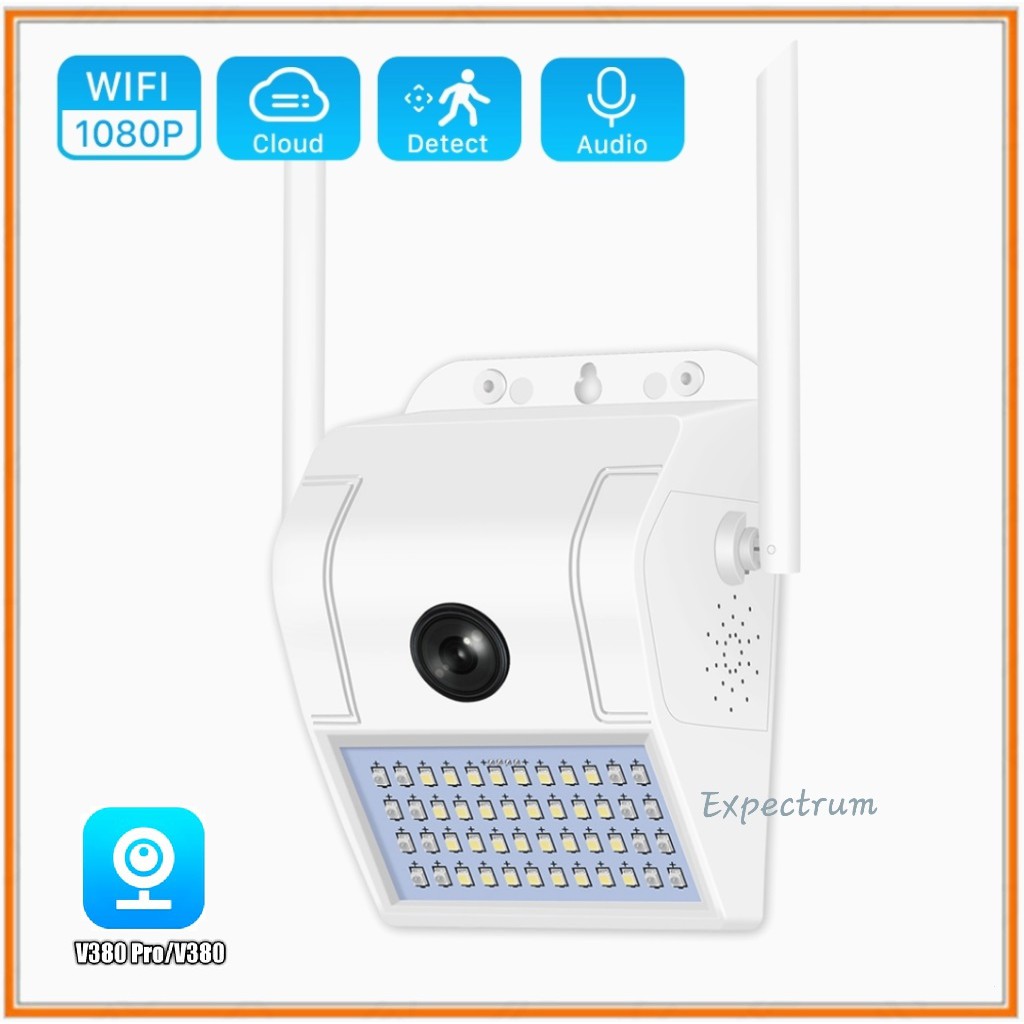 IP CAMERA / IPCAM V380 Wall. 2MP. 16 Infrared &amp; 32 Bright Led. Panoramic 160 Derajat.