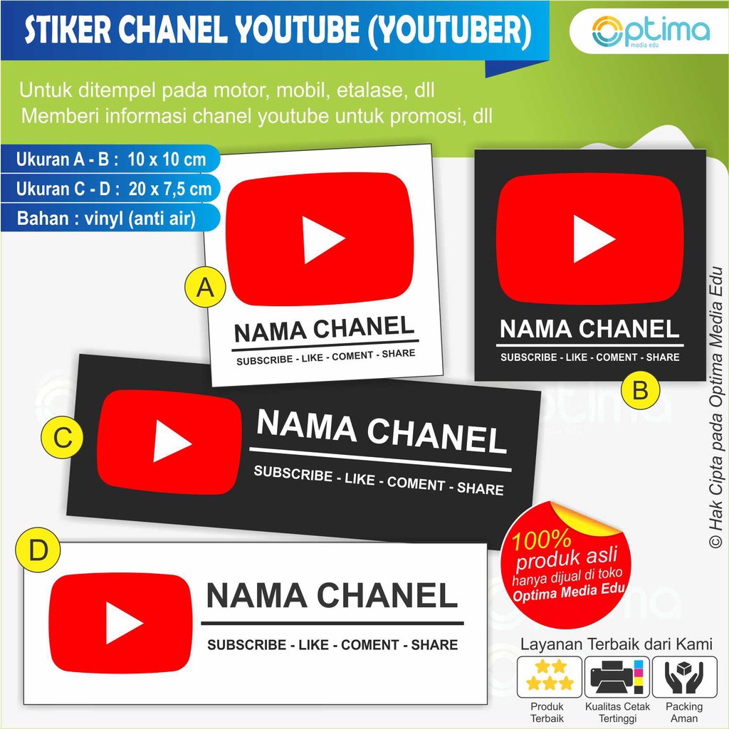 

STIKER TULISAN CHANEL YOUTUBE - BISA INPUT CHANEL