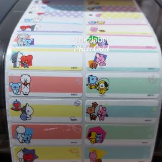 Label nama BT21 kpop korea HARGA SUDAH TERMASUK CETAK NAMA NAME LABEL