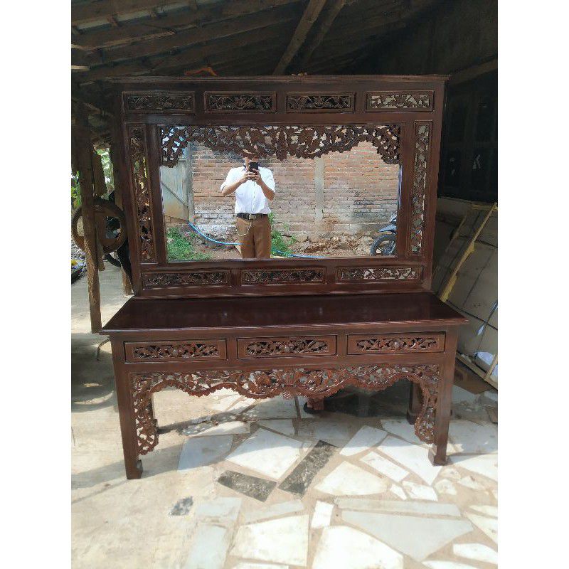 meja rias jati ukir jepara