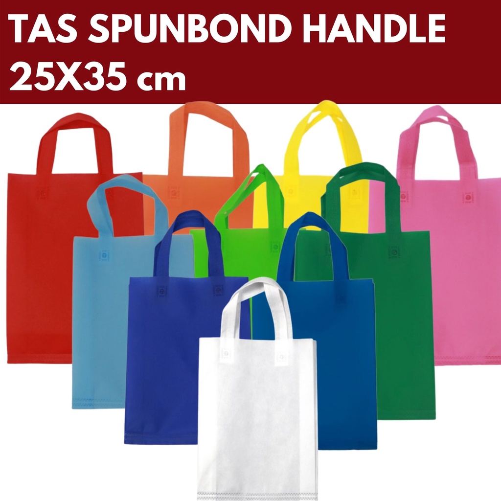 

TAS SPUNBOND GOODIE BAG HANDLE 25x35 cm /Tas Sablon / Tas Murah/ Tas Belanja/ Tas Ultah/ Tas Promosi/ Tas Reuni/ Tas Spunbond Sablon/ Tas Spunbond Custom/ Tas Goodiebag Sablon/ Tas Goodiebag Custom/ Tas Ramah Lingkungan/ Tas Press/ Tas Perusahaan/ Tas Par