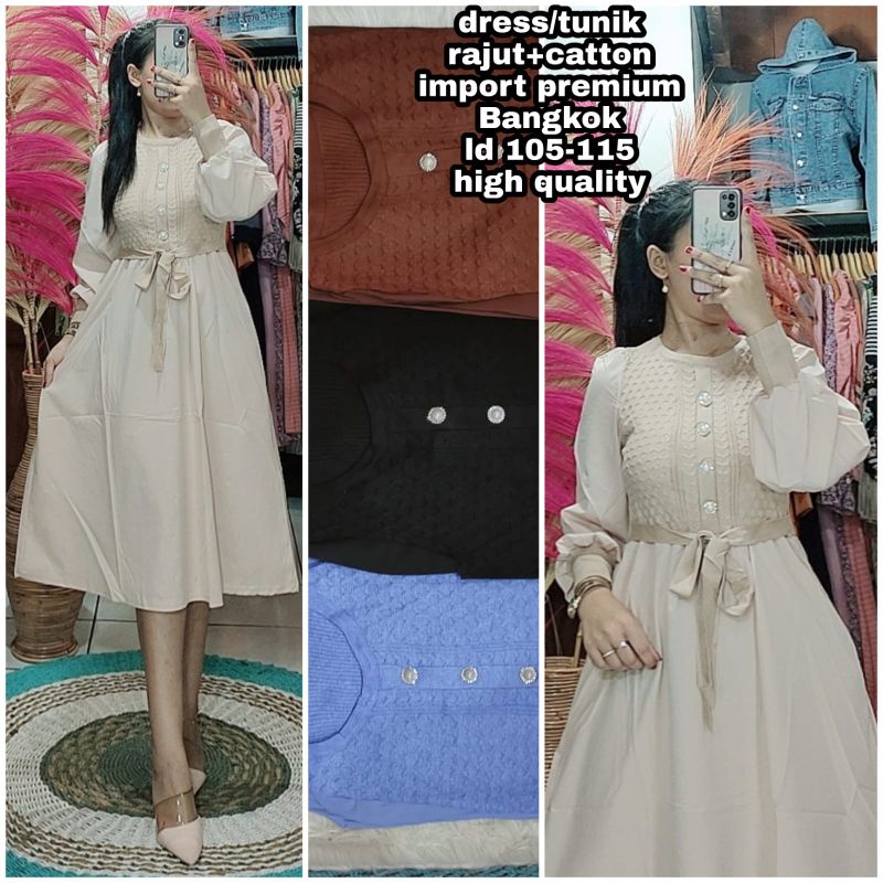 TUNIK RAJUT MIX CATTON IMPORT PREMIUM BANGKOK