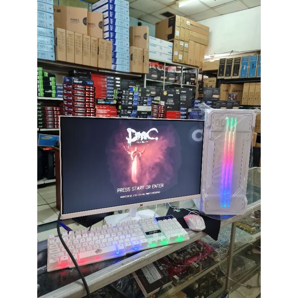 orderan khusus gaming editing core i5 Ram 16 gb Vga GT 1030 Monitor 24 inc key mouse