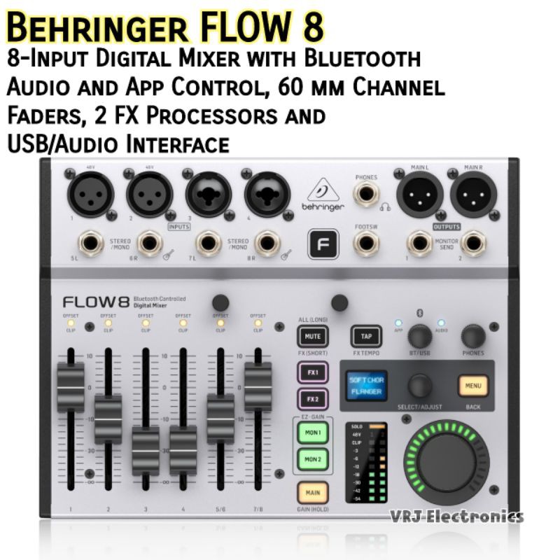Mixer Audio Behringer FLOW 8 8 Channel Digital Mixer with Bluetooth Flow8