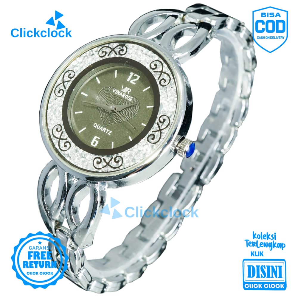 Jam Tangan Analog Wanita Fashion Permata Stainless bestquality VR-01 Jamtangan Murah