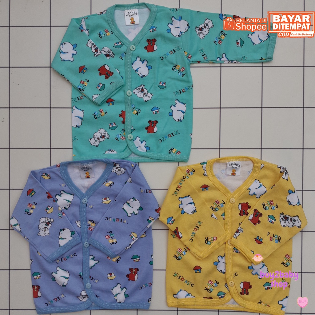 Baju bayi piyama panjang Craken Baby Animal Series 0-3 Bulan 3 PCS