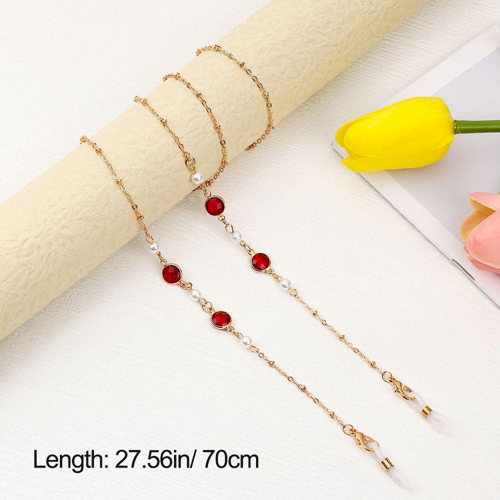 Lily Rantai Kacamata Fashion Crystal Beaded Cord Tempat Kabel Kacamata