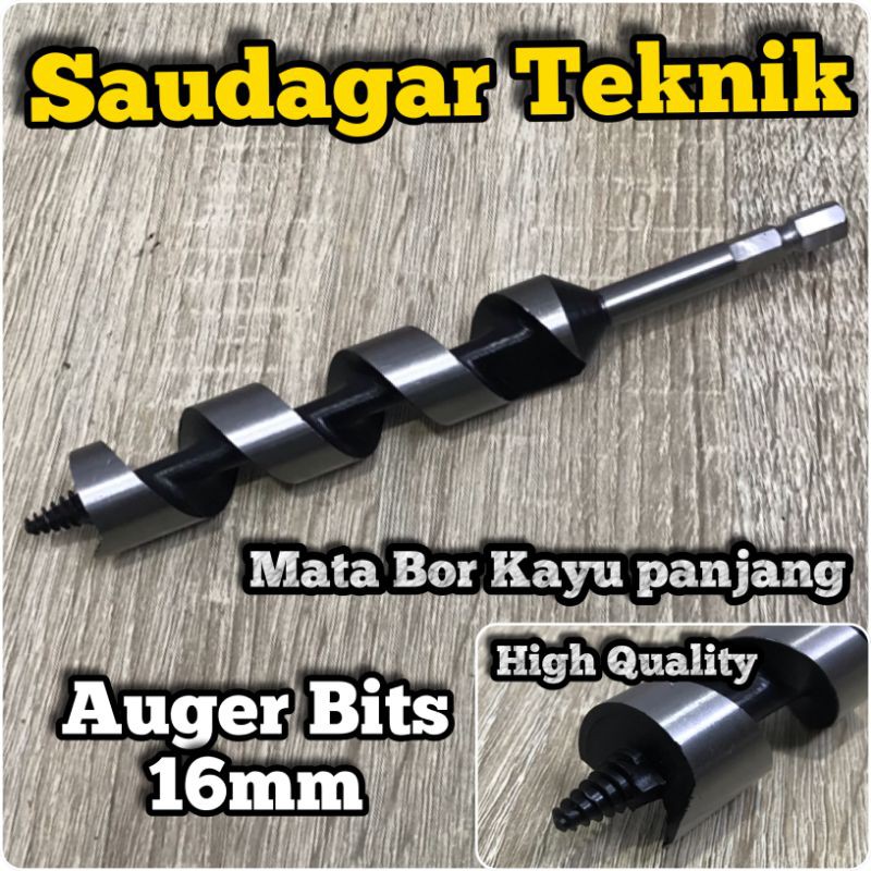 Mata Bor Kayu Panjang 16mm Wood Auger Bit 16 mm Kualitas Baik