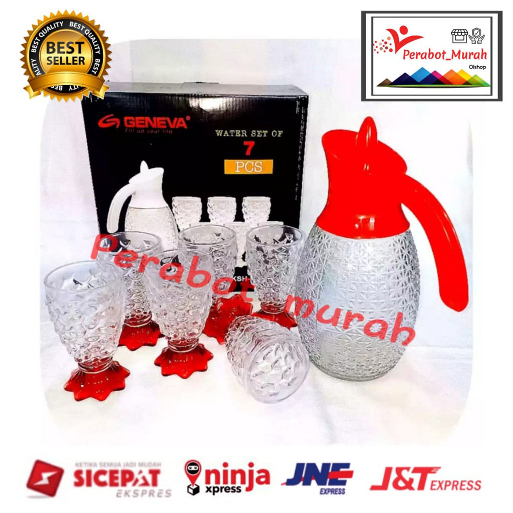 teko set gelas ikan / teko set gelas nanas / teko set gelas ganeva