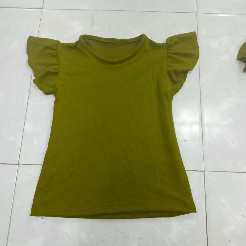 Kaos Anak Rufle Tee / Kaos Kupu Kupu / Kaos Anak Perempuan | Bahan Spandek Usia 2-4 Tahun