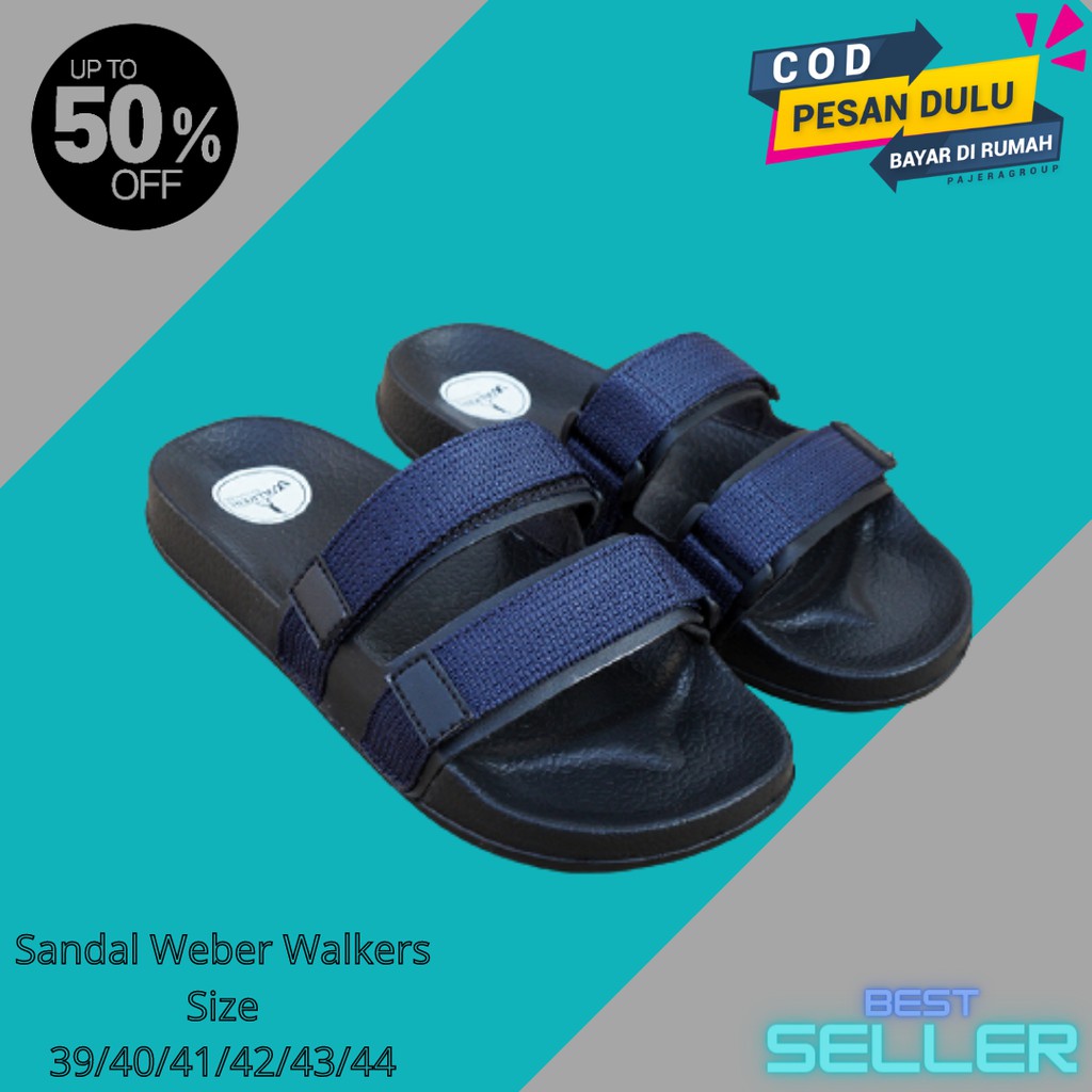 Sandal Slide Pria Sandal Walkers Weber Navy sandal slop sendal Santai Sendal Casual Ringan Nyaman