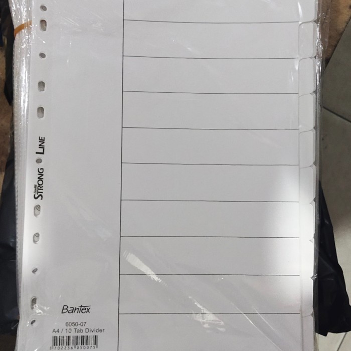 

Hemat Pembatas / Divider Putih Bantex Polos 10Shett Murah