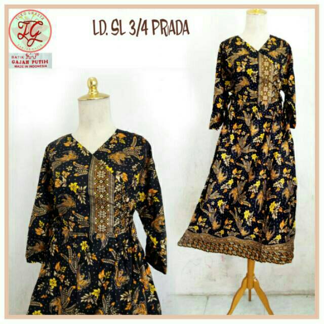 Daster Longdress Batik Gajah Putih Slempang Prada