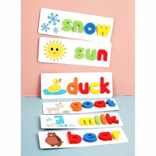 Buku Spelling Game/ Buku Belajar Membaca / Mainan Edukasi Mengeja Kata
