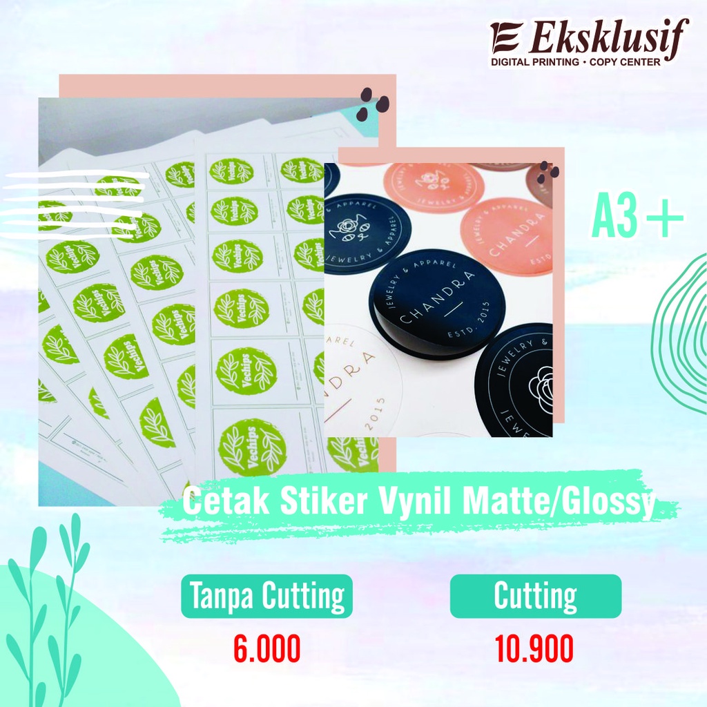 

Promo Stiker Vinyl Cutting dan Tanpa Cutting / Stiker Vinyl Glossy / Stiker Vinyl Matte