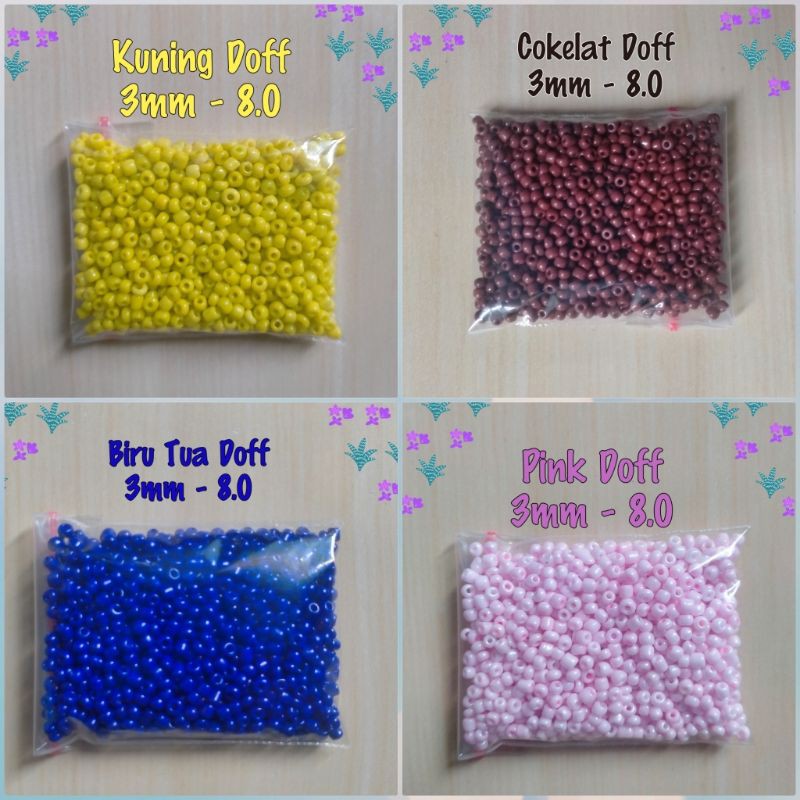 Manik Mote  Payet Pasir Doff Ukuran  8/0 - 3mm isi 10gram