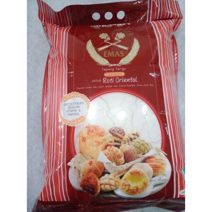 

Tepung Cakra Kembar Emas Roti Oriental 1 KG