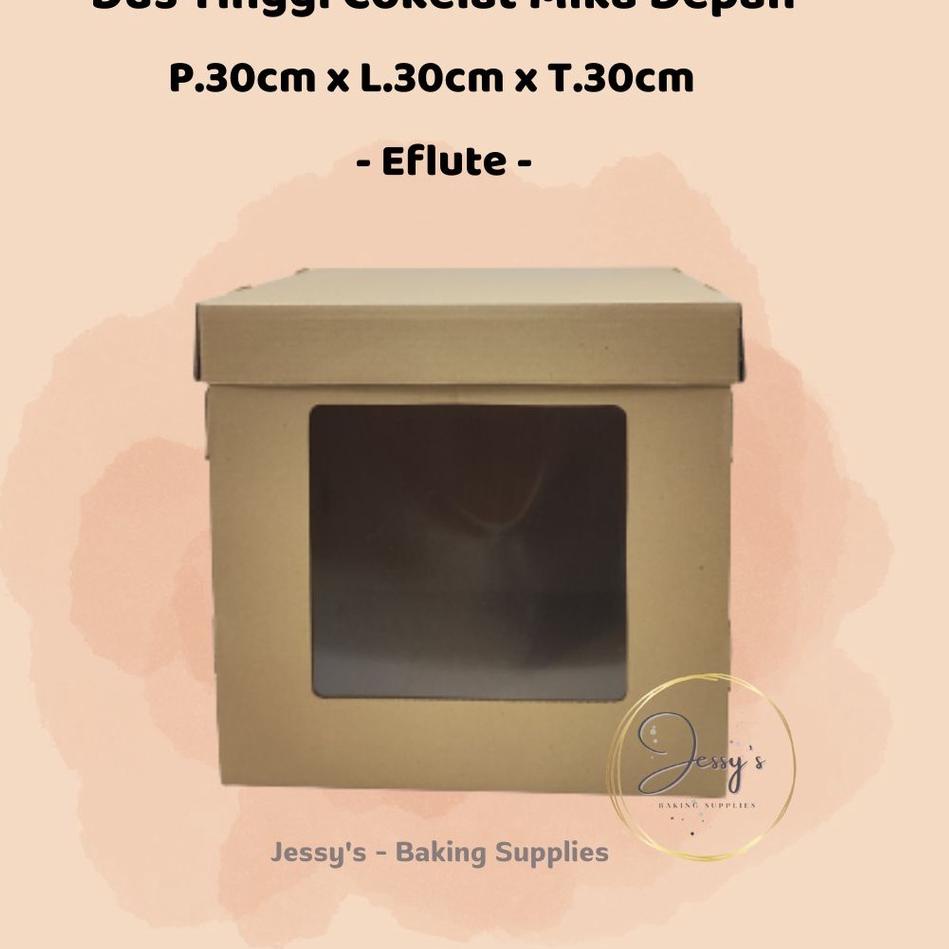 

CSS8e8D--Dus Box Kotak Kue Cake Tinggi Eflute 30 x 30 x 30 Cokelat