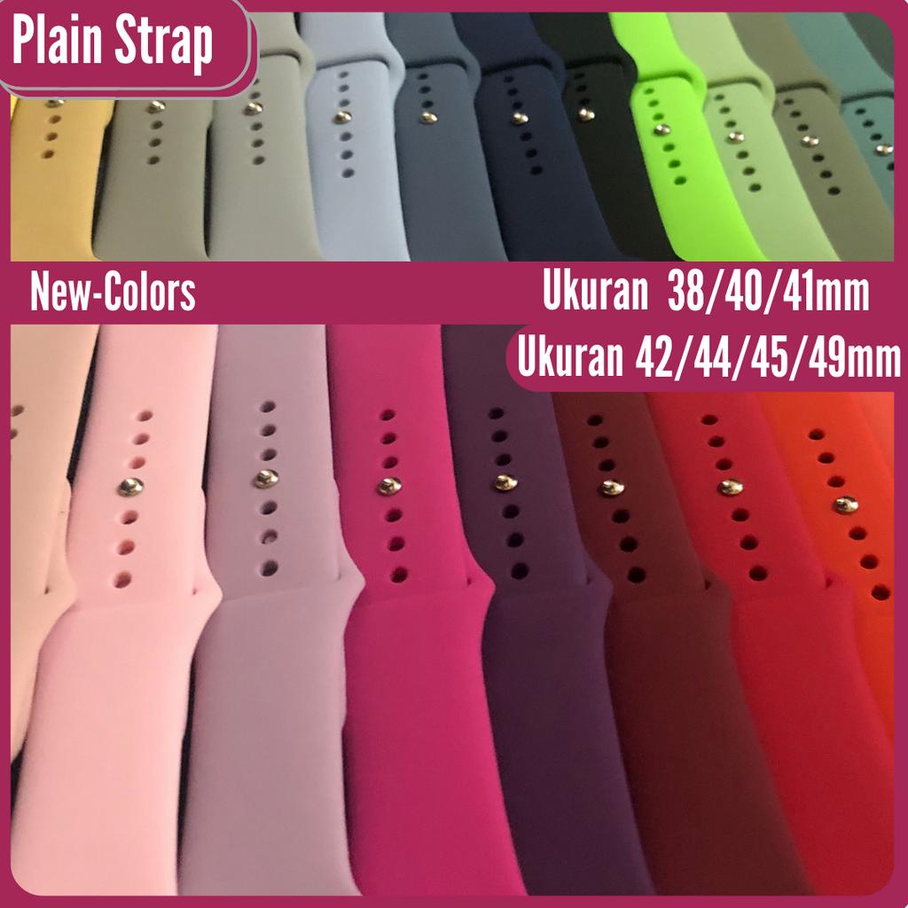 Plain strap untuk smartwatch 38mm 40mm 41mm 42mm 44mm 45mm 49mm Ultra Strapiwatch Tali jamtangan