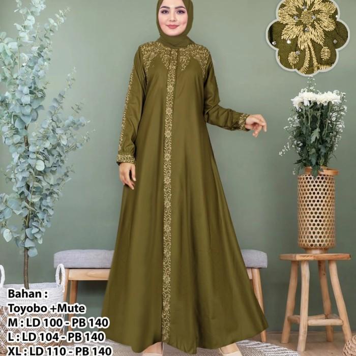 Gamis Katun Toyobo Bordir Premium + Payet// Model Gamis Terbaru 2021
