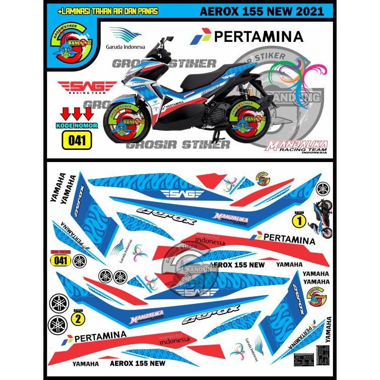 STRIPING VARIASI YAMAHA AEROX 155 NEW 2021 MANDALIKA