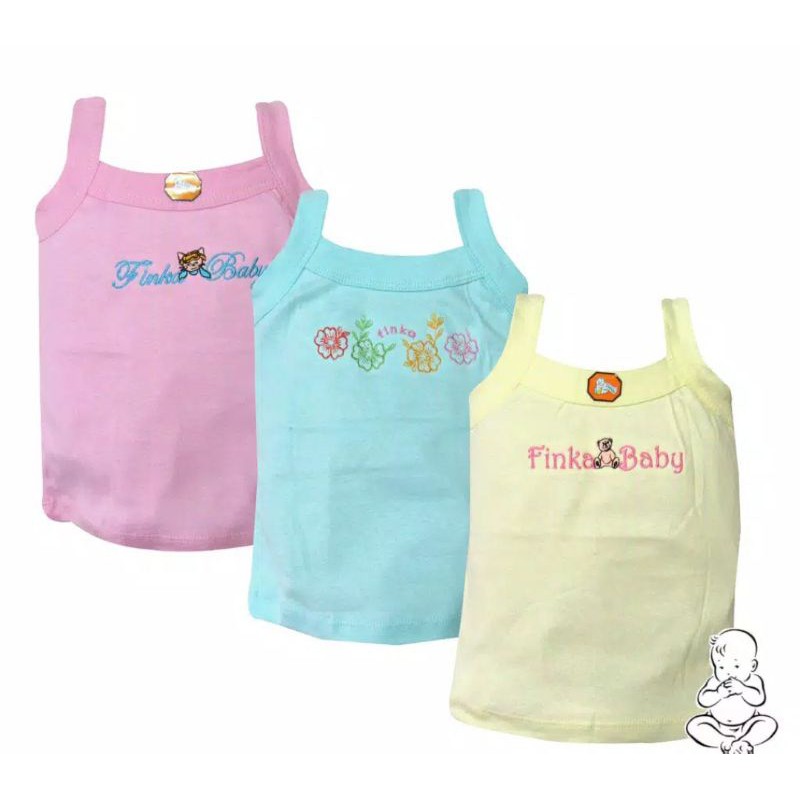 Singlet Finka bayi bahan cotton motif cwe /1pcs