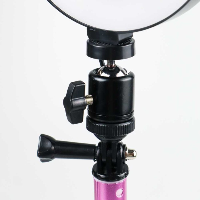 Lampu Ring Light LED Kamera 16CM + Tripod Halo EL940008A - Putih