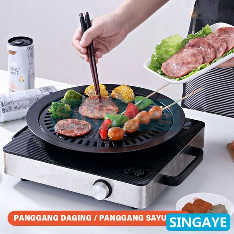Pemanggang BBQ alat Panggang Daging / Piring Pemanggang / Gril Pan BBQ / Alat Pemanggang