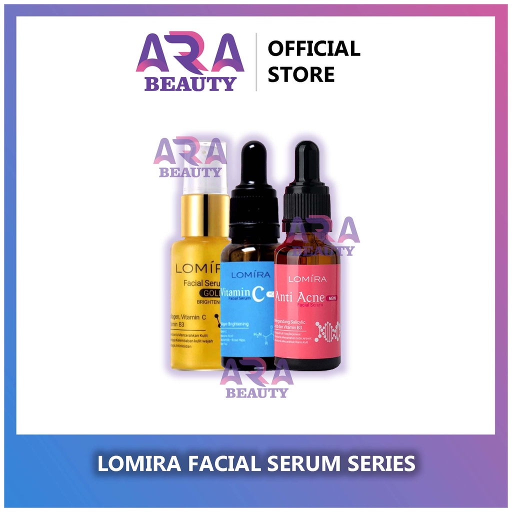 Lomira Facial Serum Series Serum Wajah | Gold Brightening / Vitamin C + Collagen / Anti Acne by ❤ARR