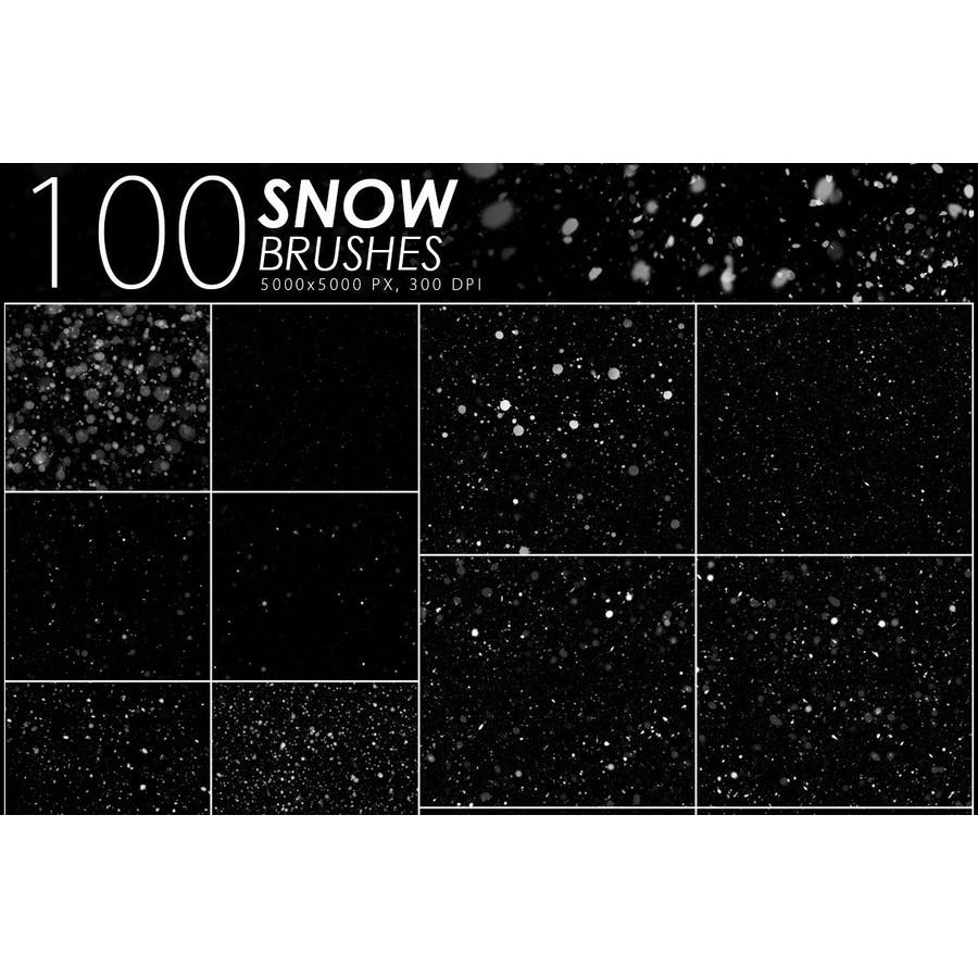 100 Snow - Photoshop Brushes