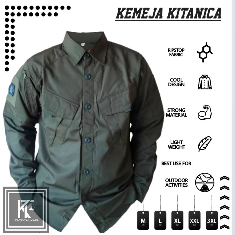 kemeja tactical kitanica panjang outdoor semi parka