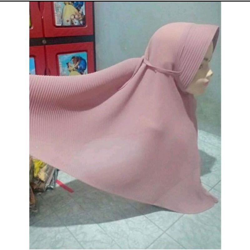 Bergo Hijab Instan Anak Plisket