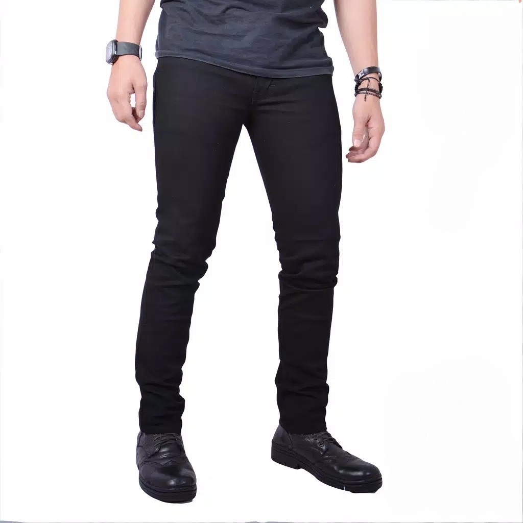 Celana Jeans Panjang Pria Jeans Stretch Pensil Hitam Celana Jeans Panjang Pria Jeans Stretch Pensil Hitam